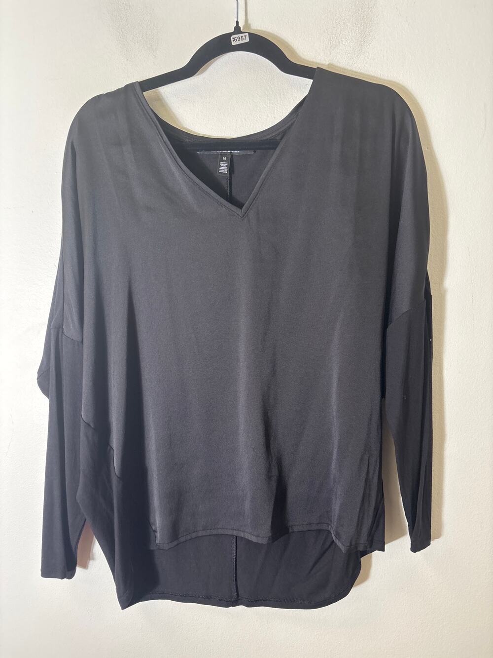 White House Black Market Black Long Sleeve Button Up Shirt Sz 10